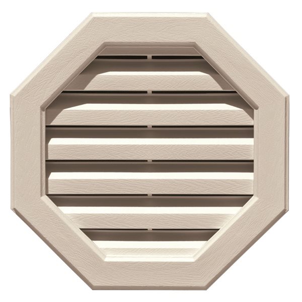 Grille de ventilation B-1 octogonale Novik 16 po blanche 17 po x 17 po x 1,88 po