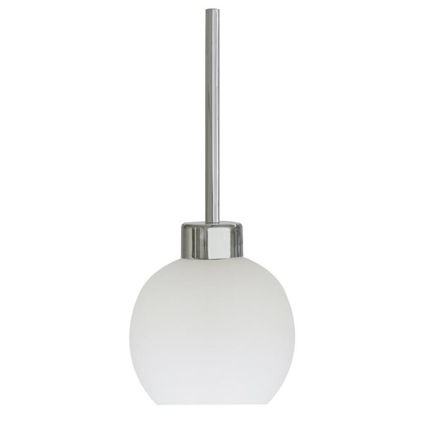 Luminaire suspendu mini à DEL Stuart chromé moderne à cône en verre blanc Withfield Lighting