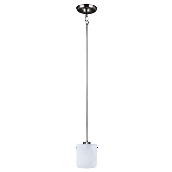 Whitfield Lighting Dexter Stainless Steel Modern White Glass Cylinder LED Mini Pendant Light