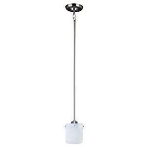 Whitfield Lighting Dexter Stainless Steel Modern White Glass Cylinder LED Mini Pendant Light