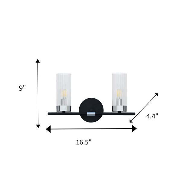 Whitfield Lighting Tess 2-Light Chrome Modern Vanity Light