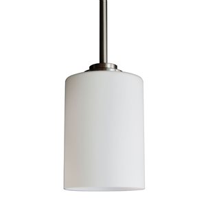 Whitfield Lighting Anya Steel Transitional White Glass Cylinder LED Mini Pendant Light