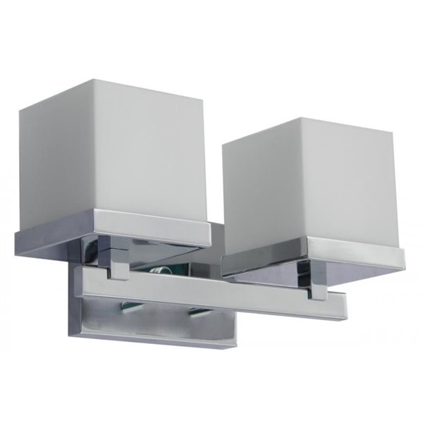 Luminaire moderne chromé à 2 lumières Charlotte pour meuble-lavabo Whitfield Lighting