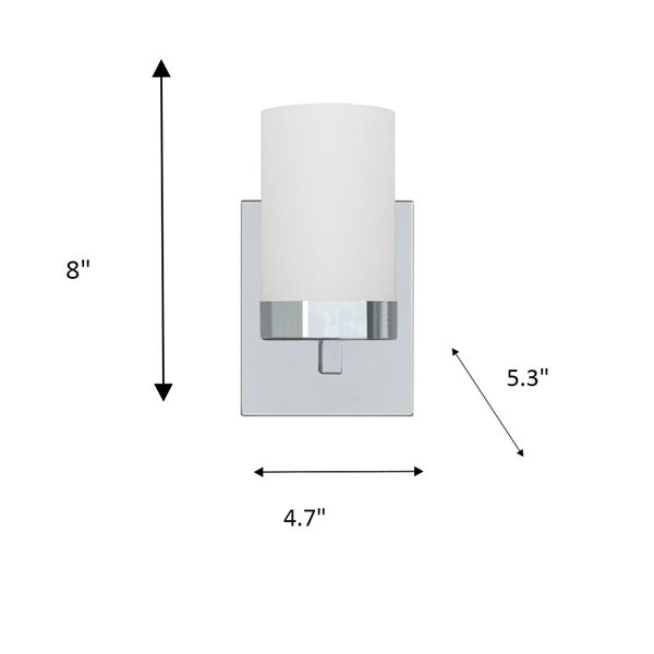 Applique murale moderne chromée Harvey de 4,7 po l. à 1 lumière Whitfield Lighting