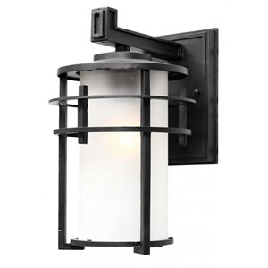 Whitfield Lighting Leon 12.75-In H Matte Black Hardwired Outdoor Wall Light