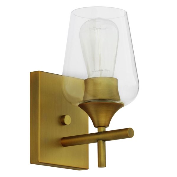 Whitfield Lighting Fauna 5-in W 1-Light Natural Gold Transitional Wall Sconce