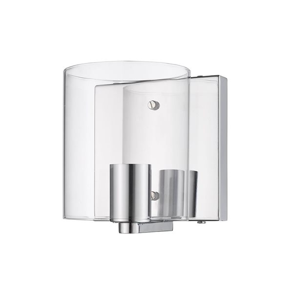 Luminaire moderne chromé à 1 lumière Hudson pour meuble-lavabo Whitfield Lighting