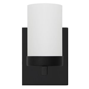 Whitfield Lighting Harvey 4.7-in W 1-Light Black Modern Wall Sconce