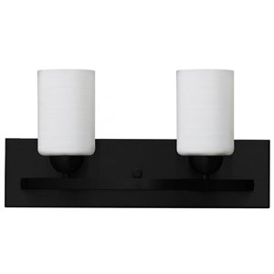 Luminaire contemporain noir à 2 lumières Damara pour meuble-lavabo Whitfield Lighting