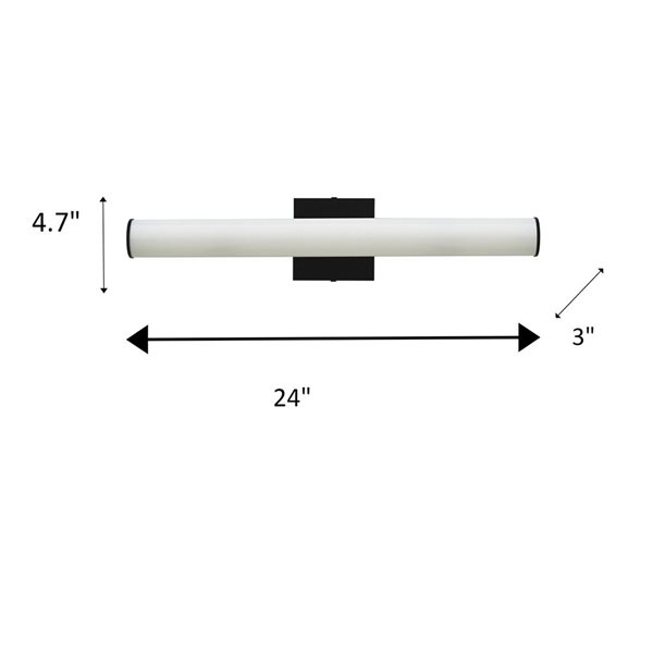 Whitfield Lighting Stein 24-In W 1-Light Black Modern/contemporary Vanity Light