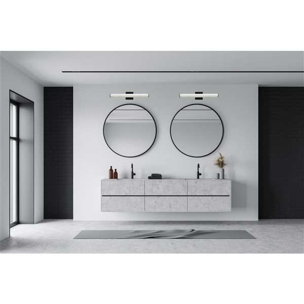 Whitfield Lighting Stein 24-In W 1-Light Black Modern/contemporary Vanity Light