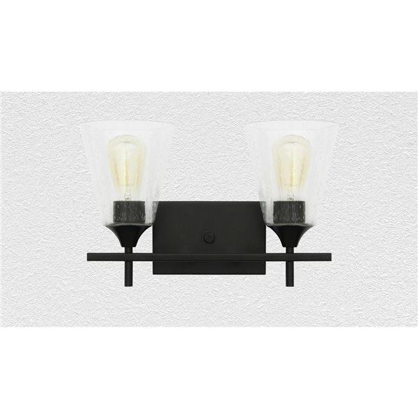 Whitfield Lighting Troy 2-Light Black Transitional Vanity Light