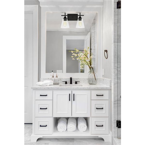 Whitfield Lighting Troy 2-Light Black Transitional Vanity Light