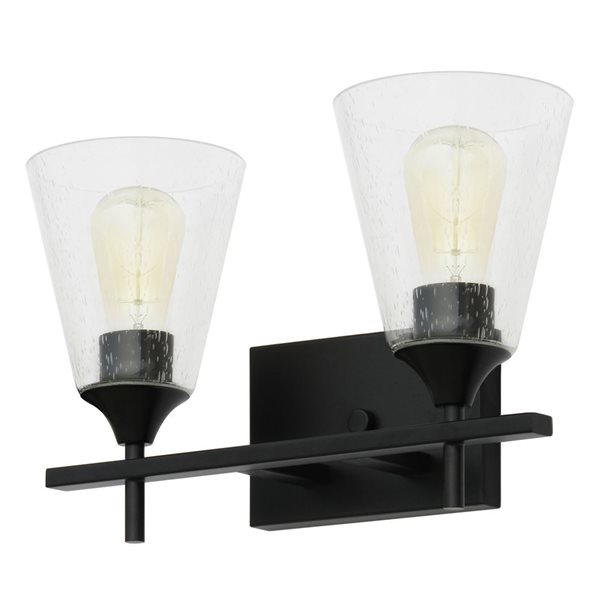 Whitfield Lighting Troy 2-Light Black Transitional Vanity Light