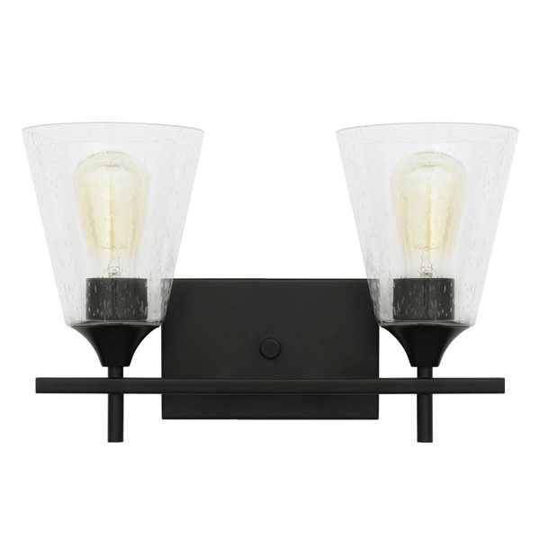 Whitfield Lighting Troy 2-Light Black Transitional Vanity Light