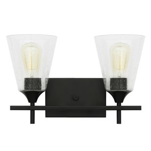 Whitfield Lighting Troy 2-Light Black Transitional Vanity Light