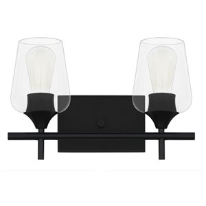 Whitfield Lighting Fauna 2-Light Black Transitional Vanity Light