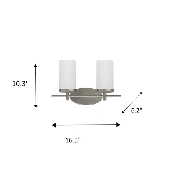 Whitfield Lighting 2-Light Steel Modern/contemporary Vanity Light