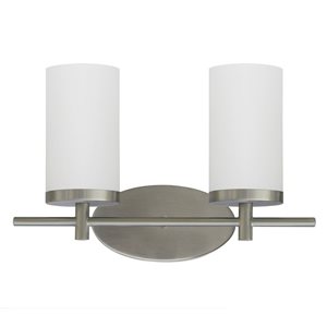 Éclairage de meuble-lavabo contemporain et moderne en acier à 2 lumières Whitfied Lighting