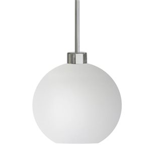 Whitfield Lighting Stuart Chrome Modern/Contemporary White Glass Cone LED Mini Pendant Light