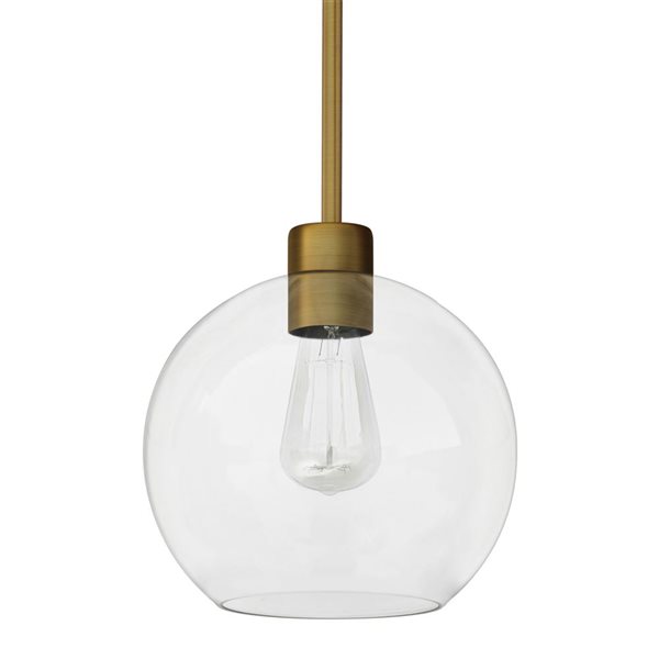 Whitfield Lighting Stuart Natural Gold Modern Clear Glass Cone LED Mini Pendant Light