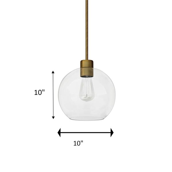 Whitfield Lighting Stuart Natural Gold Modern Clear Glass Cone LED Mini Pendant Light