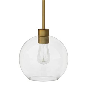 Whitfield Lighting Stuart Natural Gold Modern Clear Glass Cone LED Mini Pendant Light