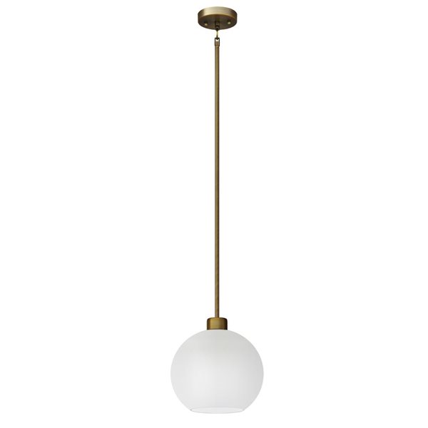 Whitfield Lighting Stuart Natural Gold Modern/Contemporary White Glass Cone LED Mini Pendant Light