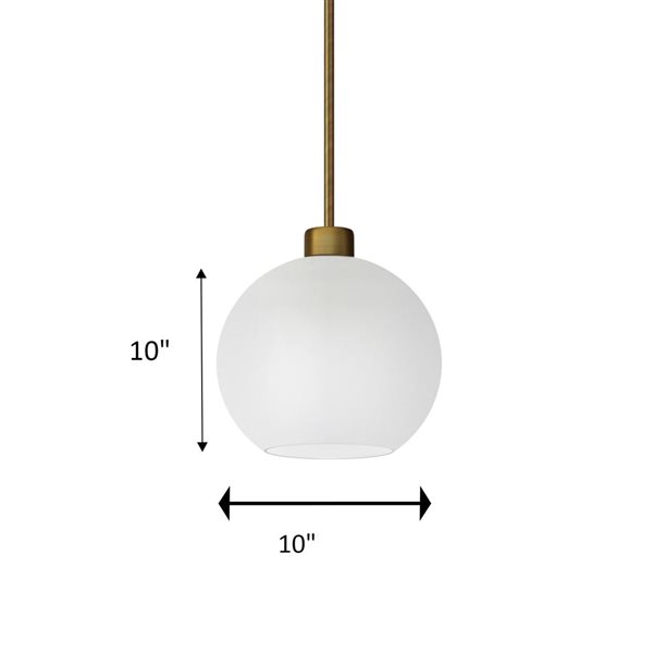 Whitfield Lighting Stuart Natural Gold Modern/Contemporary White Glass Cone LED Mini Pendant Light