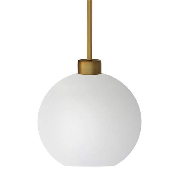 Whitfield Lighting Stuart Natural Gold Modern/Contemporary White Glass Cone LED Mini Pendant Light