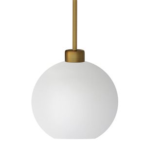 Whitfield Lighting Stuart Natural Gold Modern/Contemporary White Glass Cone LED Mini Pendant Light