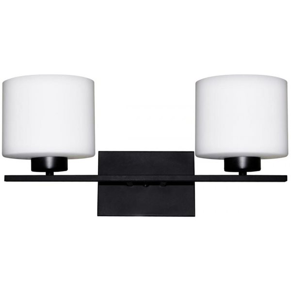 Whitfield Lighting Jaelyn 2-Light Black Transitional Vanity Light