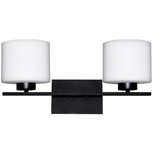 Whitfield Lighting Jaelyn 2-Light Black Transitional Vanity Light