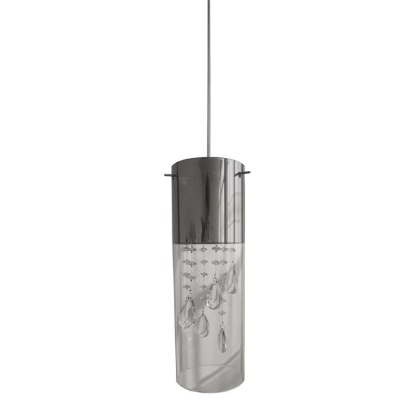 Whitfield Lighting Indra Chrome Modern/Contemporary Clear Glass Cylinder LED Mini Pendant Light