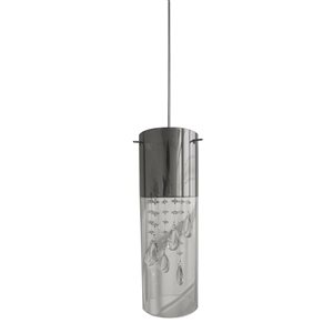 Whitfield Lighting Indra Chrome Modern/Contemporary Clear Glass Cylinder LED Mini Pendant Light