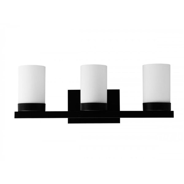 Whitfield Lighting Harvey 3-Light Black Transitional Vanity Light