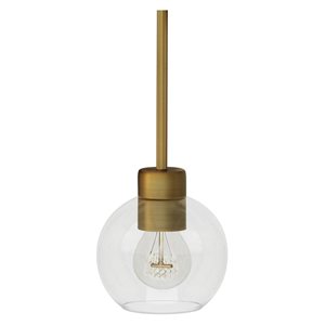 Whitfield Lighting Stuart Natural Gold Contemporary Clear Glass Cone LED Mini Pendant Light