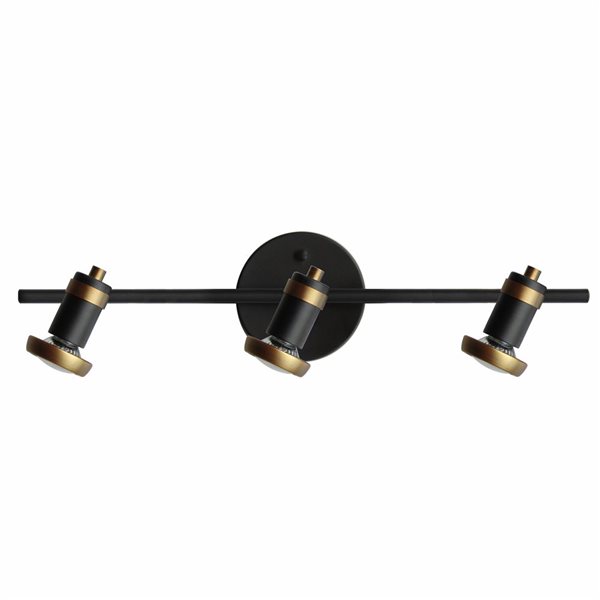 Whitfield Lighting Sheldon 1-Light 20.9-in Black/Natural Gold Dimmable Flush-Mount Track Light