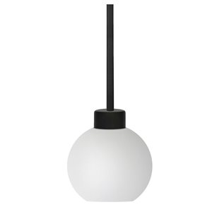 Whitfield Lighting Isla Black Modern/Contemporary White Glass Cone LED Mini Pendant Light