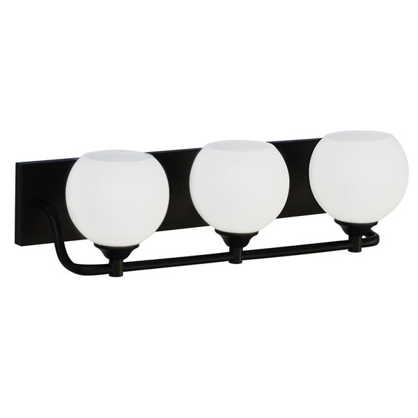 Éclairage de meuble-lavabo contemporain noir Armella à 2 lumières Whitfied Lighting