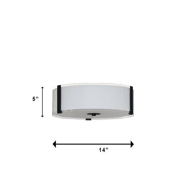 Whitfield Lighting Catherine 4.72-In Black Modern LED Flush Mount Light