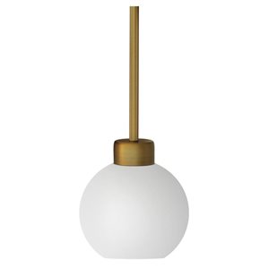 Whitfield Lighting Isla Natural Gold Modern/Contemporary White Glass Cone LED Mini Pendant Light