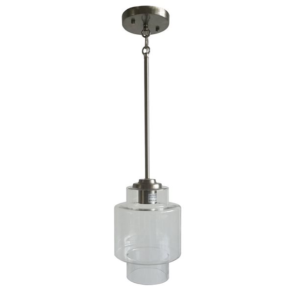 Whitfield Lighting Joyce Steel Industrial Clear Glass Cylinder LED Mini Pendant Light