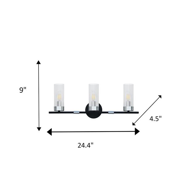 Whitfield Lighting Tess 3-Light Chrome Modern/contemporary Vanity Light