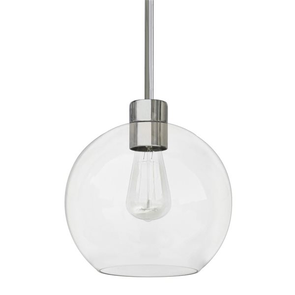 Whitfield Lighting Stuart Chrome Modern/Contemporary Clear Glass Cone LED Mini Pendant Light