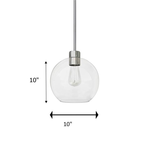 Whitfield Lighting Stuart Chrome Modern/Contemporary Clear Glass Cone LED Mini Pendant Light