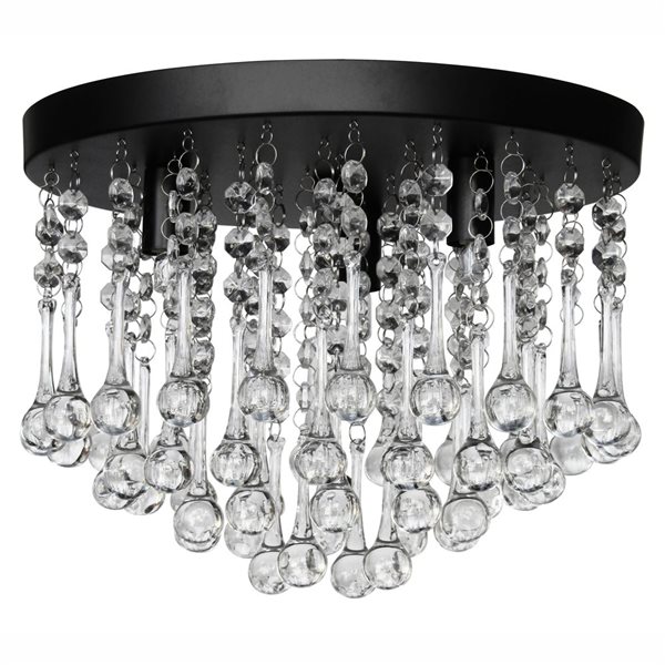 Whitfield Lighting Mindy 8.27-In Black Contemporary LED Flush Mount Light