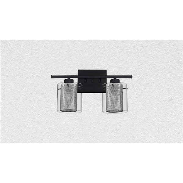 Whitfield Lighting Dianna 2-Light Black/Chrome Modern/contemporary Vanity Light