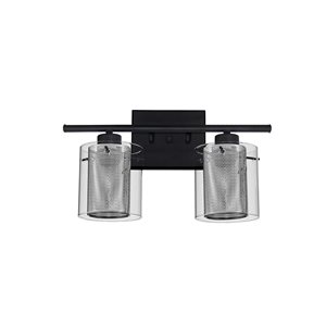 Whitfield Lighting Dianna 2-Light Black/Chrome Modern/contemporary Vanity Light