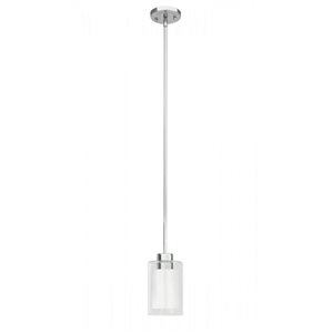 Whitfield Lighting Maria Chrome Modern/Contemporary Clear Glass Cylinder LED Mini Pendant Light